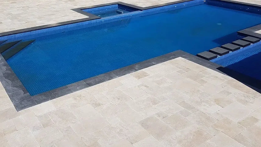 Ivory Premium Tumbled Travertine Pavers