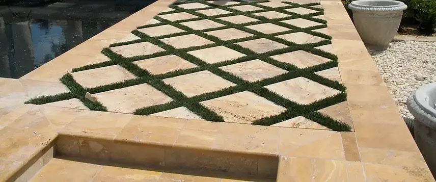 Gold Premium Tumbled Travertine Pavers