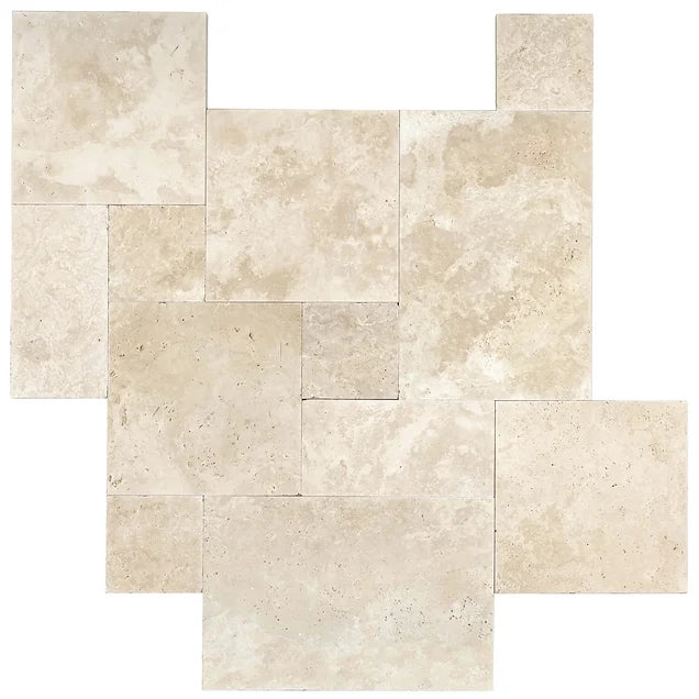 Ivory Premium Tumbled Travertine Pavers