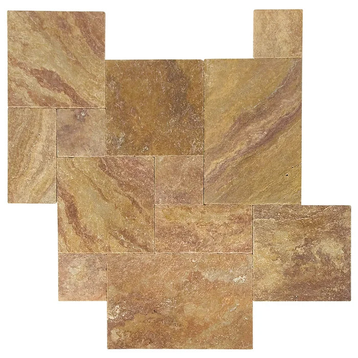Autumn Blend Tumbled Travertine Pavers