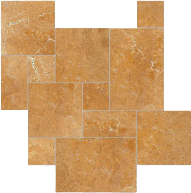 Gold French Pattern Travertine Tiles