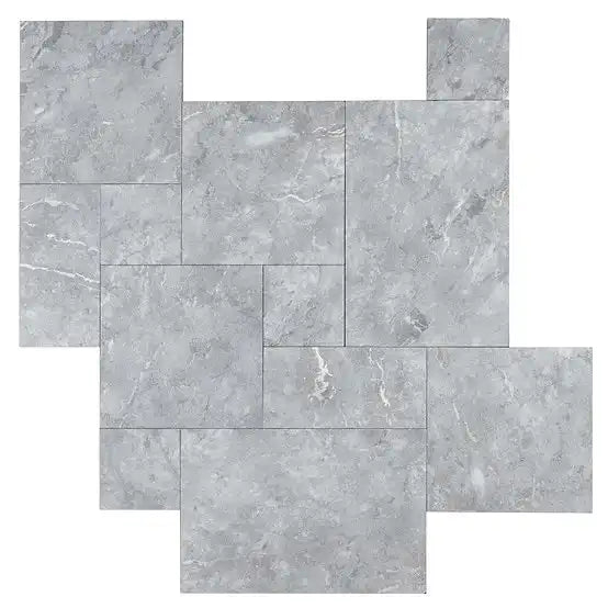 Silver Gray Leathered Marble Pavers
